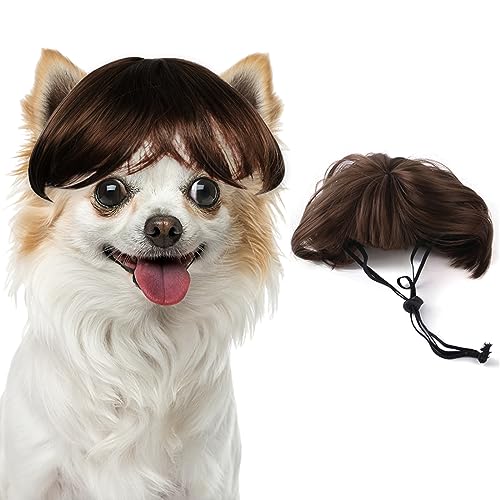 ExceLife Dog Wig Pet Costumes, Funny Dog Cosplay Wig Hat Cute Cat Dog Wigs for Small Medium and Large Dogs Pet Head Wear Apparel Toy for Christmas Halloween Parties